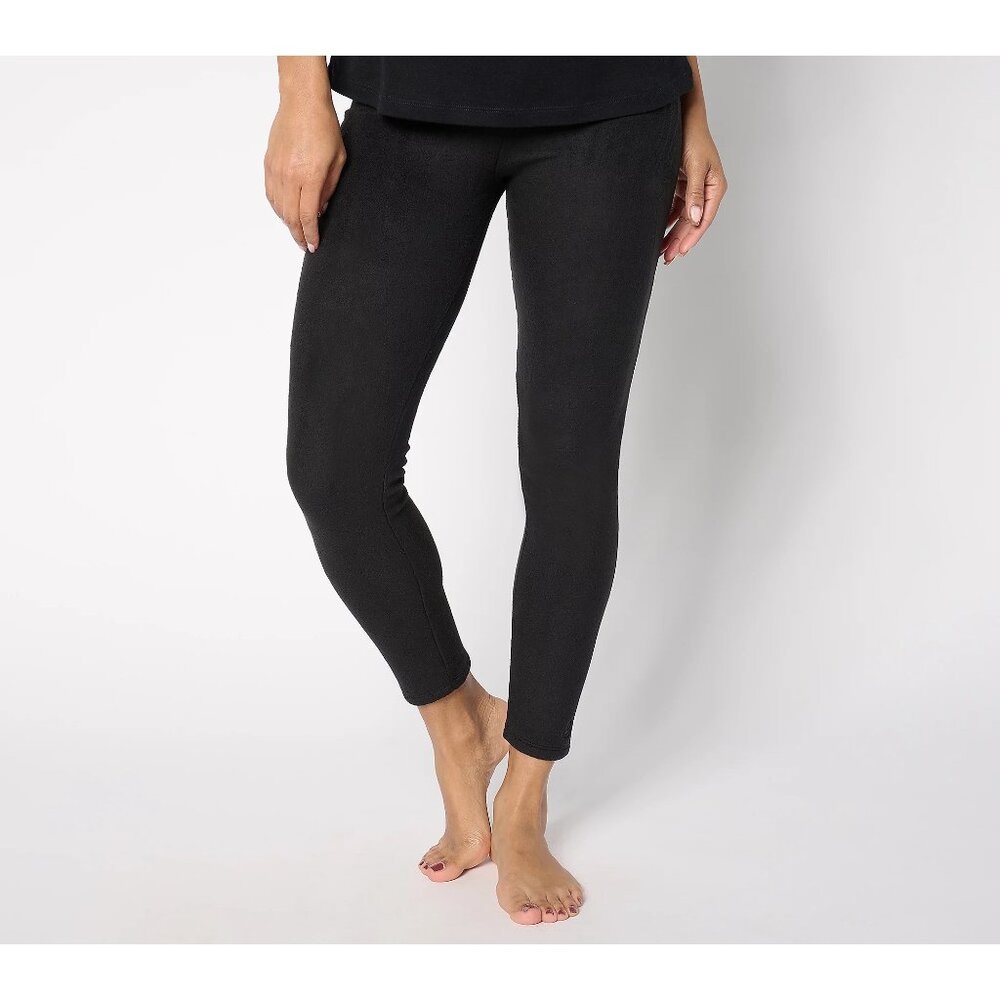 Cuddl Duds Base Layers Fleecewear with Stretch Legging Size XS Solid Black Cozy